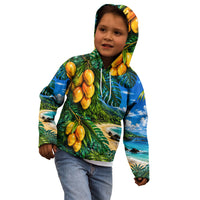 Hawaiian Mango Tropical Beach Kid Hoodie Scenic Island Nature Exotic Fruit Graphic