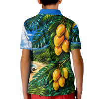 Hawaiian Mango Tropical Beach Kid Polo Shirt Scenic Island Nature Exotic Fruit Graphic
