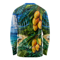 Hawaiian Mango Tropical Beach Long Sleeve Shirt Scenic Island Nature Exotic Fruit Graphic