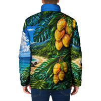 Hawaiian Mango Tropical Beach Padded Jacket Scenic Island Nature Exotic Fruit Graphic