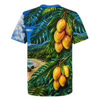 Hawaiian Mango Tropical Beach Rugby Jersey Scenic Island Nature Exotic Fruit Graphic
