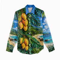 Hawaiian Mango Tropical Beach Women Casual Shirt Scenic Island Nature Exotic Fruit Graphic