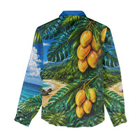 Hawaiian Mango Tropical Beach Women Casual Shirt Scenic Island Nature Exotic Fruit Graphic