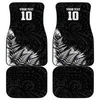 Personalized New Zealand Kiwi Bird Car Mats Grunge Maori Tribal Pattern Silver Fern