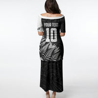 Personalized New Zealand Kiwi Bird Puletasi Grunge Maori Tribal Pattern Silver Fern TS04 - Polynesian Pride