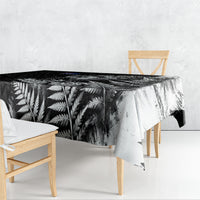 Personalized New Zealand Kiwi Bird Tablecloth Grunge Maori Tribal Pattern Silver Fern