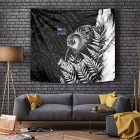 Personalized New Zealand Kiwi Bird Tapestry Grunge Maori Tribal Pattern Silver Fern