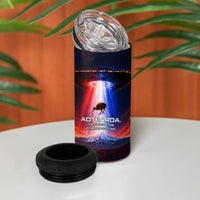 New Zealand Aotearoa Kiwi UFO 4 in 1 Can Cooler Tumbler Sci-Fi Galaxy Sunset Sky Tower And Mountain
