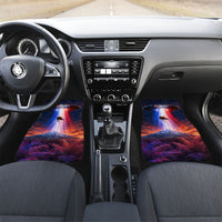 New Zealand Aotearoa Kiwi UFO Car Mats Sci-Fi Galaxy Sunset Sky Tower And Mountain