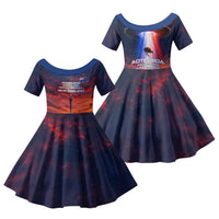 New Zealand Aotearoa Kiwi UFO Family Matching Summer Maxi Dress and Hawaiian Shirt Sci-Fi Galaxy Sunset Sky Tower And Mountain