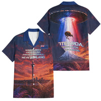 New Zealand Aotearoa Kiwi UFO Family Matching Tank Maxi Dress and Hawaiian Shirt Sci-Fi Galaxy Sunset Sky Tower And Mountain
