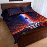 New Zealand Aotearoa Kiwi UFO Quilt Bed Set Sci-Fi Galaxy Sunset Sky Tower And Mountain