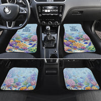 Fiji Taveuni Rainbow Reef Car Mats Scuba Diver Vibrant Undersea Coral Garden Watercolor