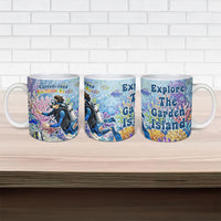 Fiji Taveuni Rainbow Reef Ceramic Mug Scuba Diver Vibrant Undersea Coral Garden Watercolor
