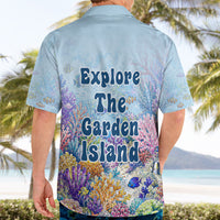 Fiji Taveuni Rainbow Reef Hawaiian Shirt Scuba Diver Vibrant Undersea Coral Garden Watercolor