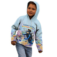 Fiji Taveuni Rainbow Reef Kid Hoodie Scuba Diver Vibrant Undersea Coral Garden Watercolor