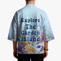 Fiji Taveuni Rainbow Reef Kimono Scuba Diver Vibrant Undersea Coral Garden Watercolor