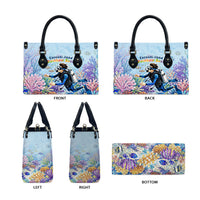 Fiji Taveuni Rainbow Reef Leather Bag Scuba Diver Vibrant Undersea Coral Garden Watercolor