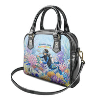 Fiji Taveuni Rainbow Reef Shoulder Handbag Scuba Diver Vibrant Undersea Coral Garden Watercolor