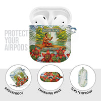 Fiji Taveuni Island Dateline Crossing AirPods Case Tropical Cultural Landscape With Tagimoucia Floral Pattern