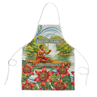 Fiji Taveuni Island Dateline Crossing Apron Tropical Cultural Landscape With Tagimoucia Floral Pattern