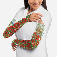 Fiji Taveuni Island Dateline Crossing Arm Sleeves Tropical Cultural Landscape With Tagimoucia Floral Pattern