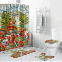 Fiji Taveuni Island Dateline Crossing Bathroom Set Tropical Cultural Landscape With Tagimoucia Floral Pattern