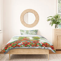 Fiji Taveuni Island Dateline Crossing Bedding Set Tropical Cultural Landscape With Tagimoucia Floral Pattern