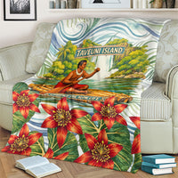 Fiji Taveuni Island Dateline Crossing Blanket Tropical Cultural Landscape With Tagimoucia Floral Pattern