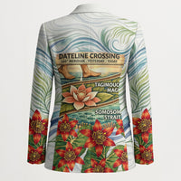 Fiji Taveuni Island Dateline Crossing Blazer Tropical Cultural Landscape With Tagimoucia Floral Pattern