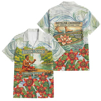 Fiji Taveuni Island Dateline Crossing Family Matching Tank Maxi Dress and Hawaiian Shirt Tropical Cultural Landscape With Tagimoucia Floral Pattern