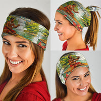 Fiji Taveuni Island Dateline Crossing Neck Gaiter Tropical Cultural Landscape With Tagimoucia Floral Pattern