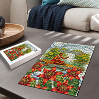 Fiji Taveuni Island Dateline Crossing Puzzle Tropical Cultural Landscape With Tagimoucia Floral Pattern