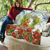 Fiji Taveuni Island Dateline Crossing Quilt Tropical Cultural Landscape With Tagimoucia Floral Pattern