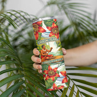 Fiji Taveuni Island Dateline Crossing Skinny Tumbler Tropical Cultural Landscape With Tagimoucia Floral Pattern