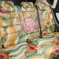 Hawaii Aloha Academy Back To School Back Car Seat Cover Sea Turtle Tropical Hibiscus Flowers Retro Psychedelic