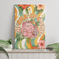Hawaii Aloha Academy Back To School Canvas Wall Art Sea Turtle Tropical Hibiscus Flowers Retro Psychedelic