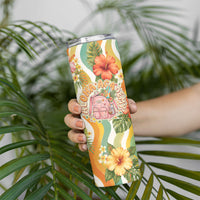 Hawaii Aloha Academy Back To School Skinny Tumbler Sea Turtle Tropical Hibiscus Flowers Retro Psychedelic