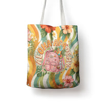 Hawaii Aloha Academy Back To School Tote Bag Sea Turtle Tropical Hibiscus Flowers Retro Psychedelic