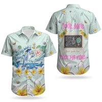 Personalized Hawaii Back To School Dolphin Couples Matching Off Shoulder Short Dress and Hawaiian Shirt Grid Notebook Background With Dolphin Mascot And Plumeria Flowers TS04 - Polynesian Pride
