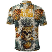 Pineapple Skull Polo Shirt Summer Paradise TS04 Multicolor - Polynesian Pride