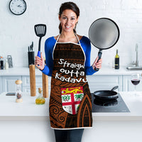 Straight Outta Kadavu Fiji Apron Tribal Polynesian Tattoo Coat Of Arms Flag