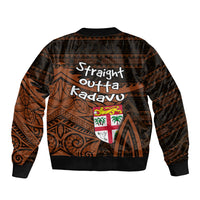 Straight Outta Kadavu Fiji Bomber Jacket Tribal Polynesian Tattoo Coat Of Arms Flag