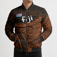 Straight Outta Kadavu Fiji Bomber Puffer Jacket Tribal Polynesian Tattoo Coat Of Arms Flag