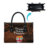 Straight Outta Kadavu Fiji Leather Bag Tribal Polynesian Tattoo Coat Of Arms Flag