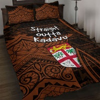 Straight Outta Kadavu Fiji Quilt Bed Set Tribal Polynesian Tattoo Coat Of Arms Flag
