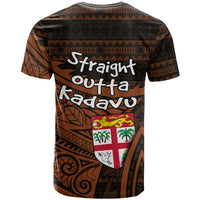 Straight Outta Kadavu Fiji T Shirt Tribal Polynesian Tattoo Coat Of Arms Flag