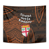 Straight Outta Kadavu Fiji Tapestry Tribal Polynesian Tattoo Coat Of Arms Flag