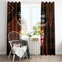 Straight Outta Kadavu Fiji Window Curtain Tribal Polynesian Tattoo Coat Of Arms Flag