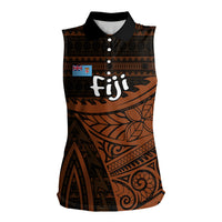 Straight Outta Kadavu Fiji Women Sleeveless Polo Shirt Tribal Polynesian Tattoo Coat Of Arms Flag